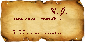 Mateicska Jonatán névjegykártya
